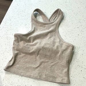 Beyond Yoga Spacedye Studio Cropped Tank In Sand Swept Desert Suede